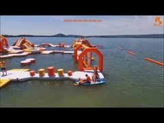 Foating Inflatable Aqua Park Games Dengan Sertifikasi TUV Untuk Danau