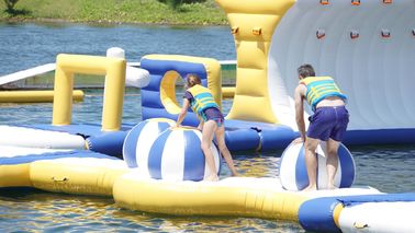 Custom Floating Water Games / Giant Inflatable Sea Water Park With TUV Certificate
