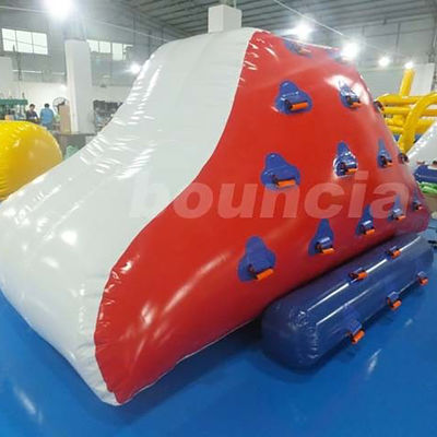 Red Inflatable Iceberg With 2 Sides Climbing For Swimming Pool